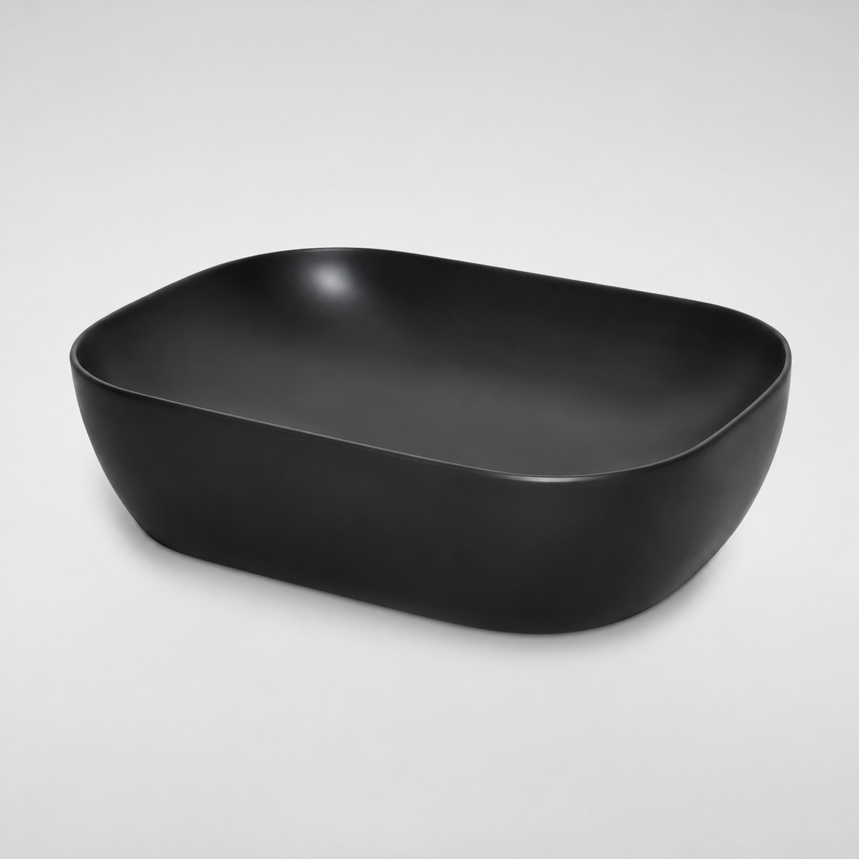 Sapphire Matte Black Rounded Rectangular Countertop Vanity Basin – Code 1015MB