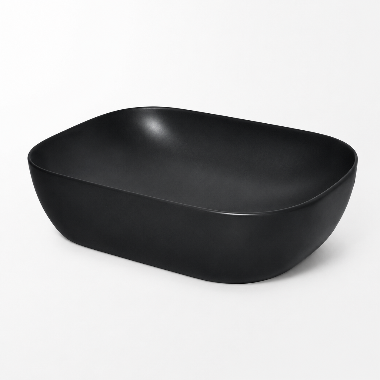 Sapphire Matte Black Rounded Rectangular Countertop Vanity Basin – Code 1015MB - Image 4