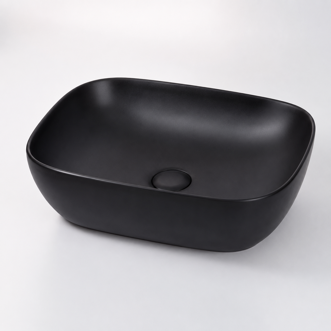Sapphire Matte Black Rounded Rectangular Countertop Vanity Basin – Code 1015MB - Image 3
