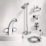 Faisal Sanitary Capri Series Quarter Round Chrome Bathroom Set – 6 Piece