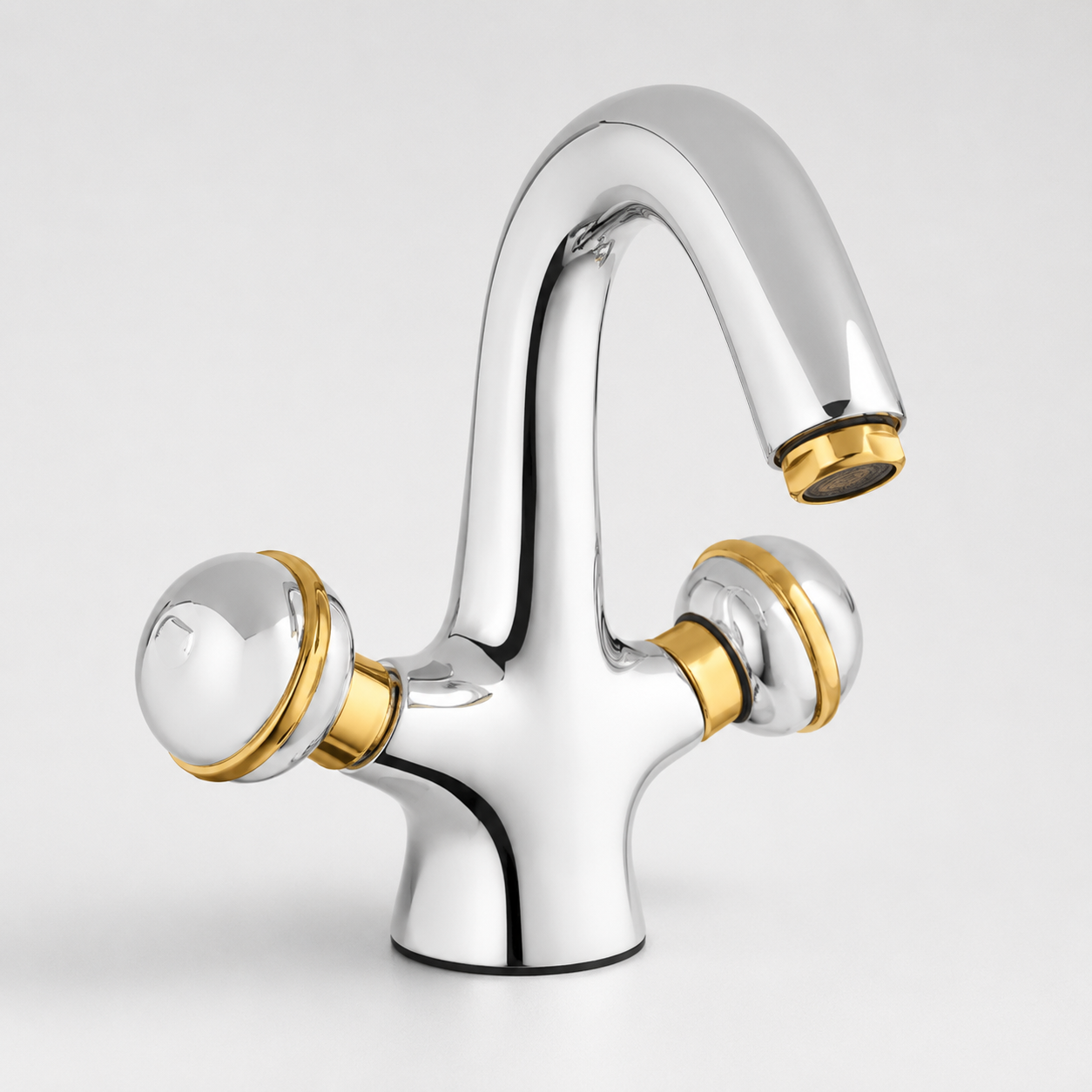 Faisal Sanitary Galaxy Series Full Round Chrome & Gold Bathroom Set – 6 Piece - Image 4