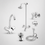 Faisal Sanitary Economy Series Full Round Chrome Bathroom Set – 6 Piece