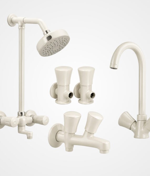 3 Star Econo Off White Complete Bathroom Set – 8 Pcs