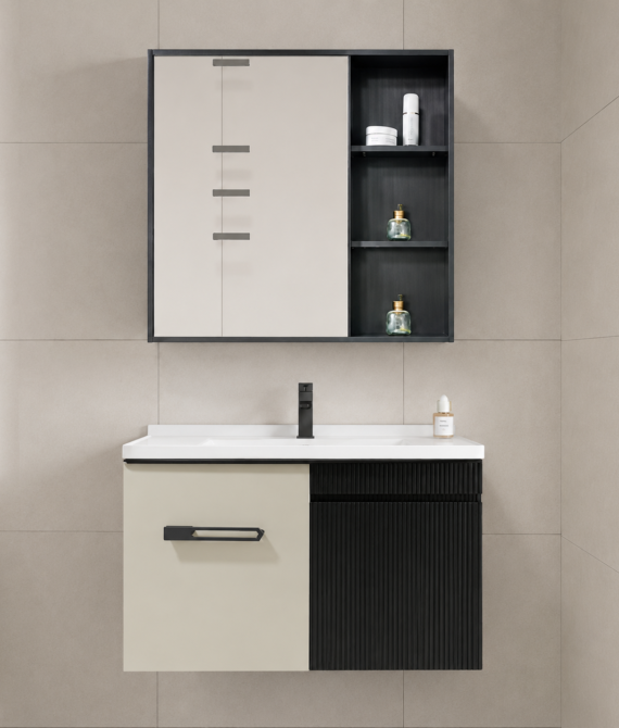 Xin Shengk XS-P05 800mm PVC Bathroom Vanity with Mirror Cabinet