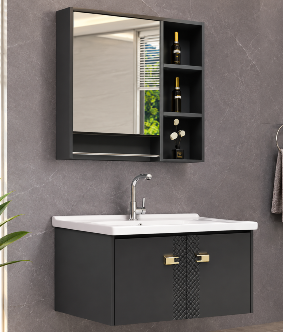 Xin Shengk XS-D12 800mm Modern Bathroom Vanity Cabinet with Mirror & Storage