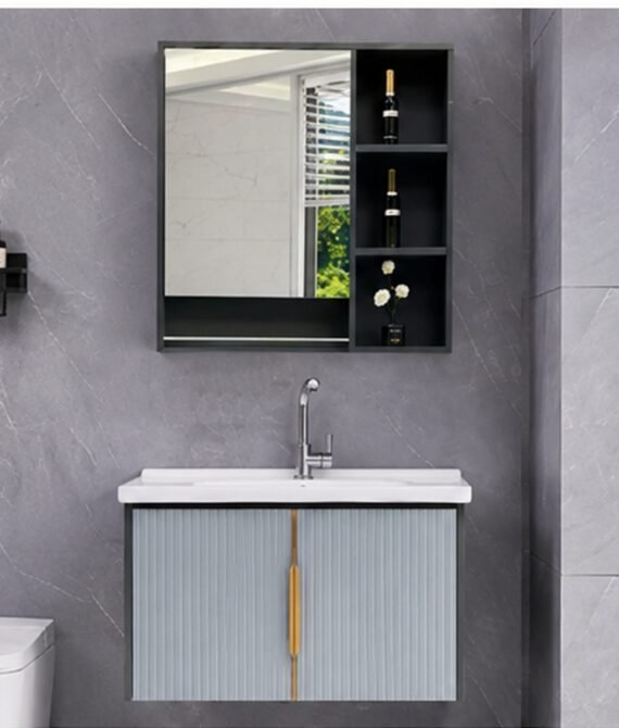 Xin Shengk XS-D11 800mm Modern Wall-Mounted Bathroom Vanity with Mirror & Open Storage